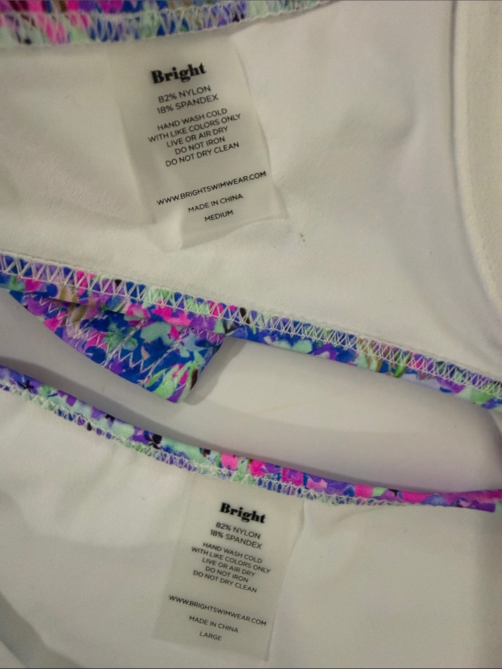 Two-Piece Floral Scoop Bikini in Pink and Purple - Women Swim med top lg bottom - Picture 5 of 6